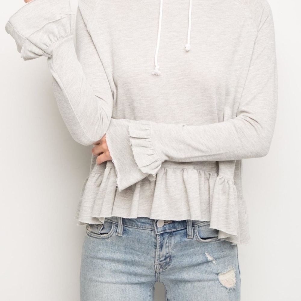 Generation Love Easton Ruffled Hoodie S EUC
